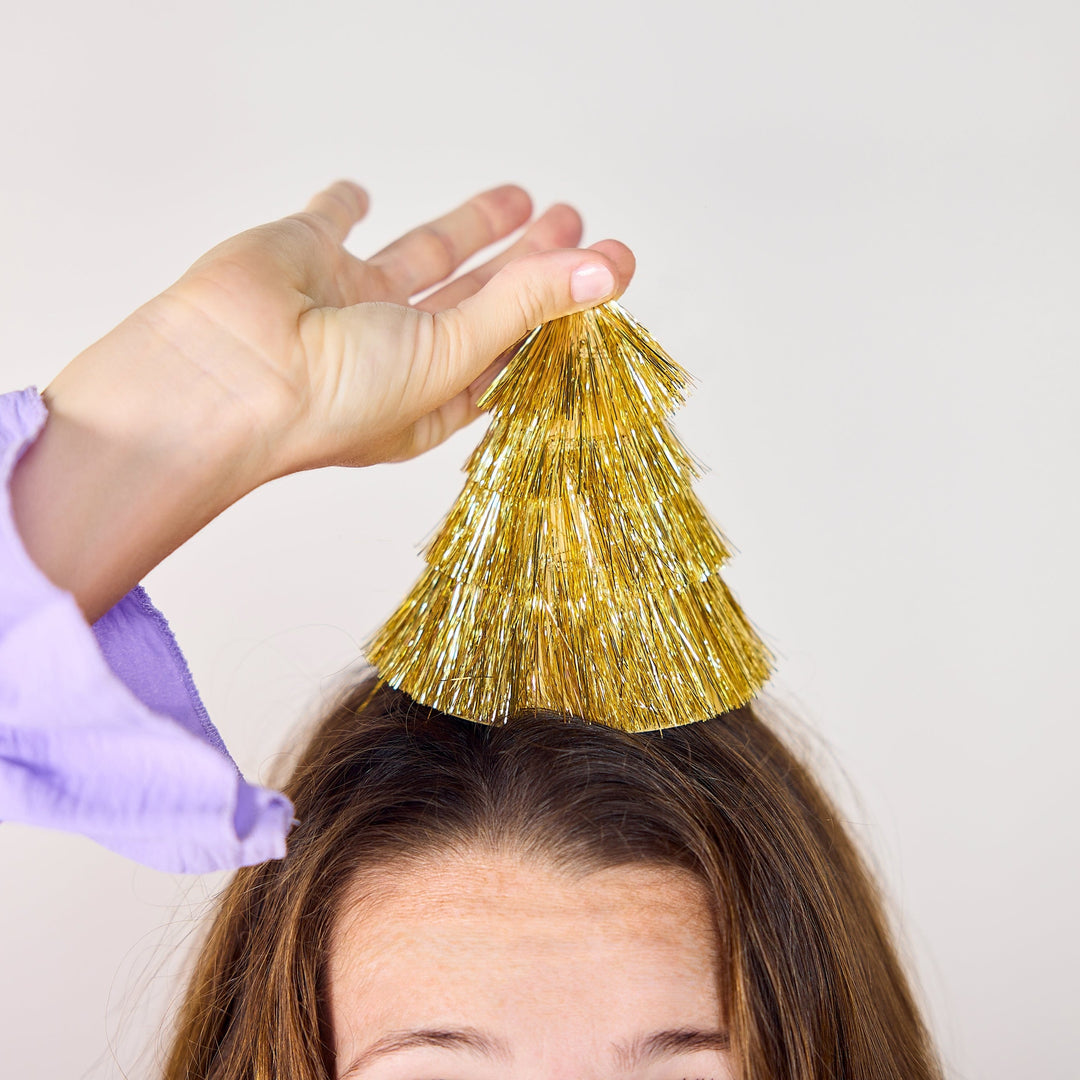 Golden Girl Mini Gold Fringe Party Hats (4 ct)