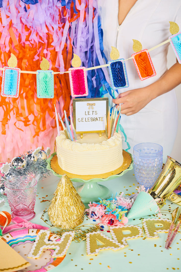 Make A Wish Honeycomb Birthday Candle Banner