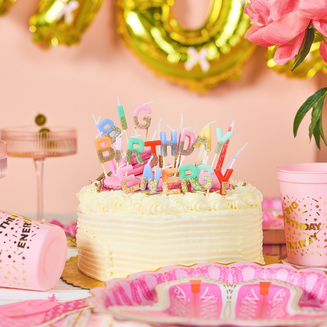 Big Birthday Energy Glitter Birthday Candles Set
