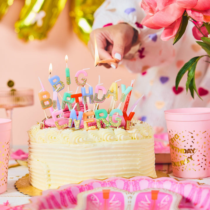 Big Birthday Energy Glitter Birthday Candles Set