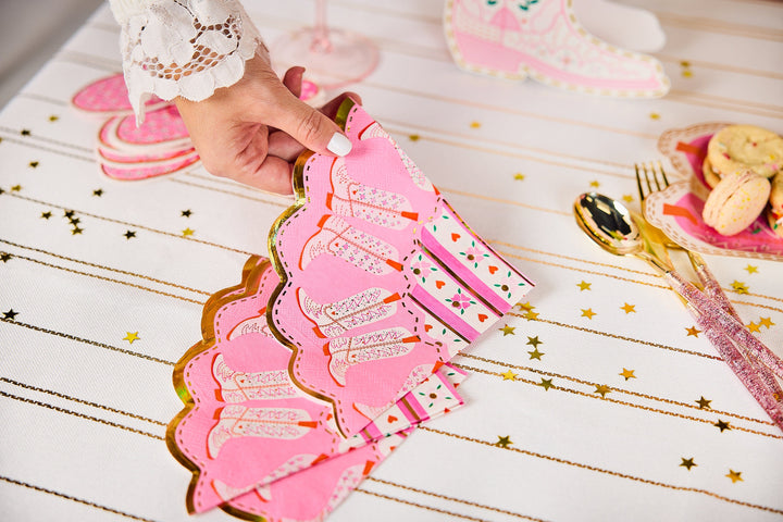 Boot Scoot Blooms Diecut Dessert Napkins (20 ct)