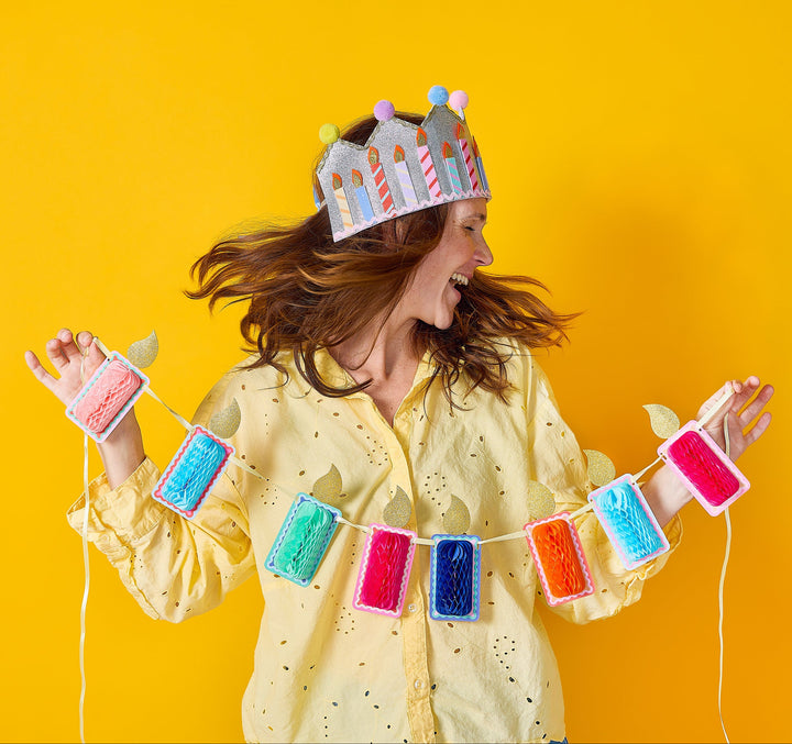 Make A Wish Honeycomb Birthday Candle Banner
