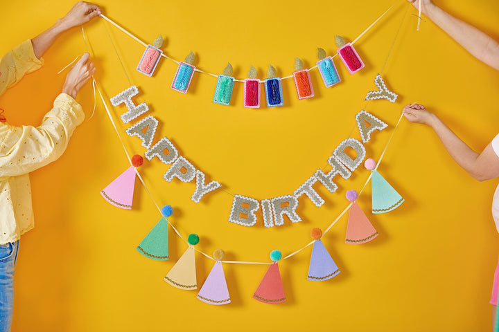 Happy Birthday Gold Reusable Banner