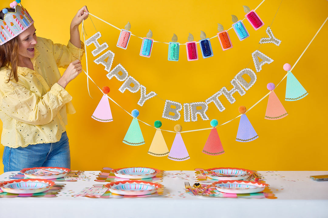 Happy Birthday Gold Reusable Banner