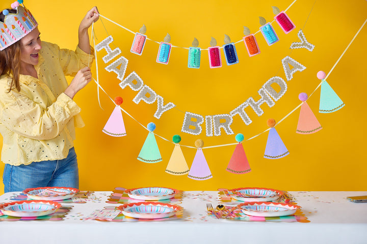 Happy Birthday Gold Reusable Banner