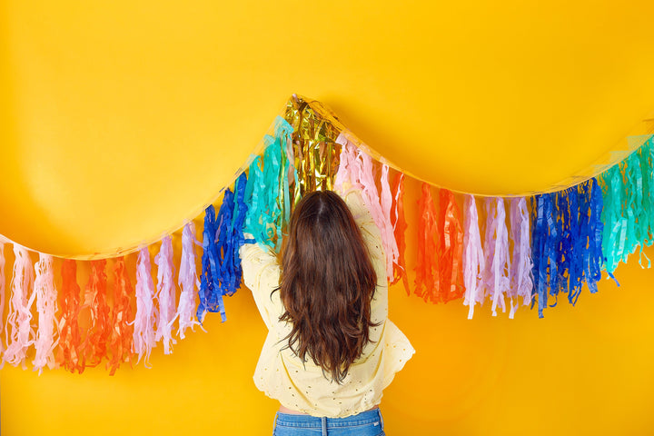 The Big Frill Multicolor Fringe Canopy Banners (set of 2)