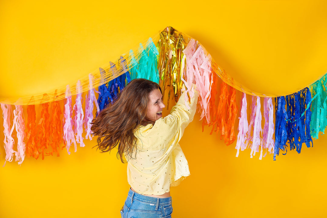 The Big Frill Multicolor Fringe Canopy Banners (set of 2)