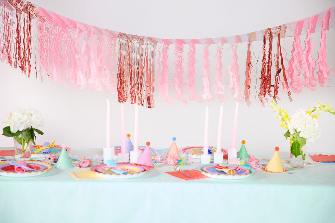Pretty in Pink Fringe Canopy Banners (Set of 2)