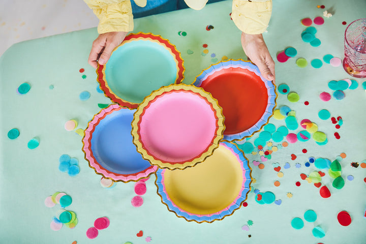 Rainbow Ric Rac Assorted Dessert Plates (10 ct)