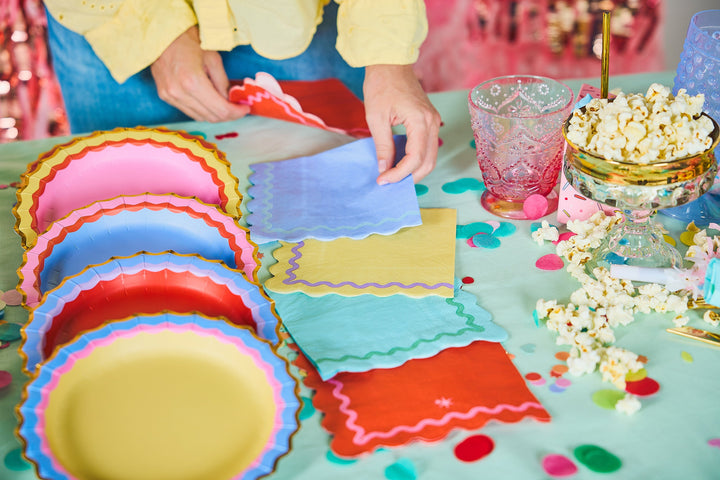 Rainbow Ric Rac Assorted Dessert Plates (10 ct)