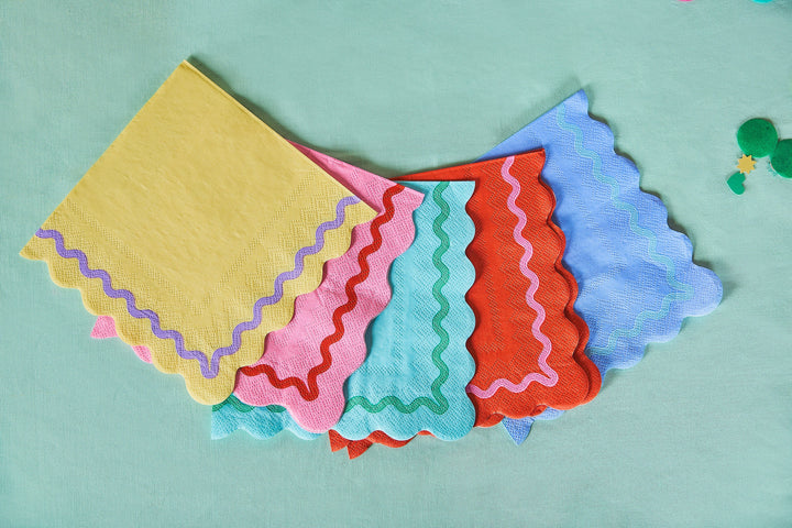 Rainbow Ric Rac Assorted Lunch Napkins (20 ct)