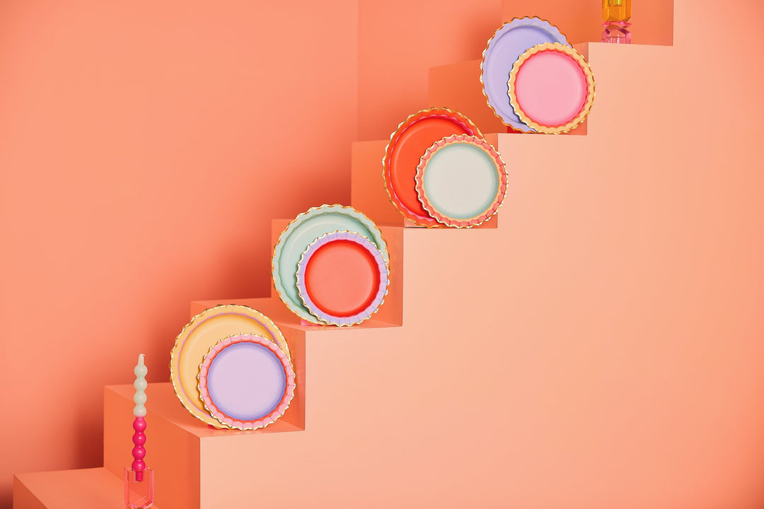 Rainbow Ric Rac Assorted Dinner Plates (10 ct)