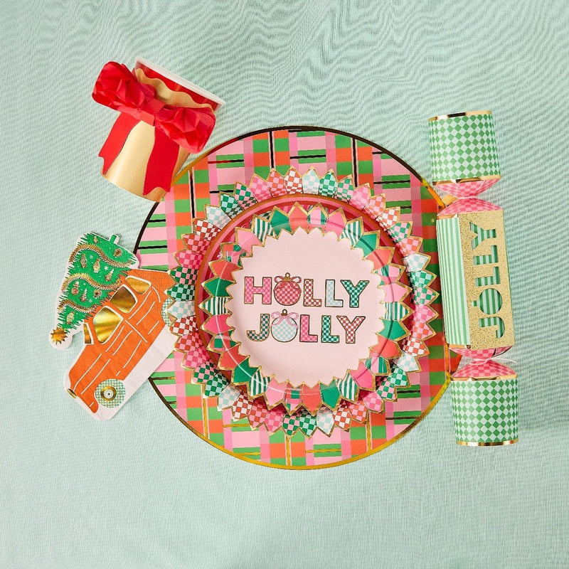 Holly Jolly Celebration Dessert Plate
