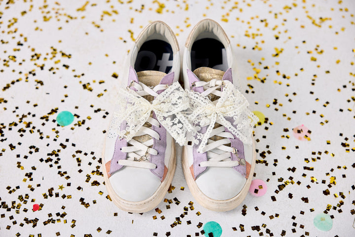 Better With A Bow Shoe Charms - Lace Bows &amp; Gold Charms