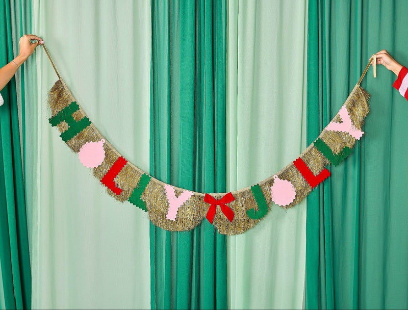 Holly Jolly Cheer Reuseable Banner