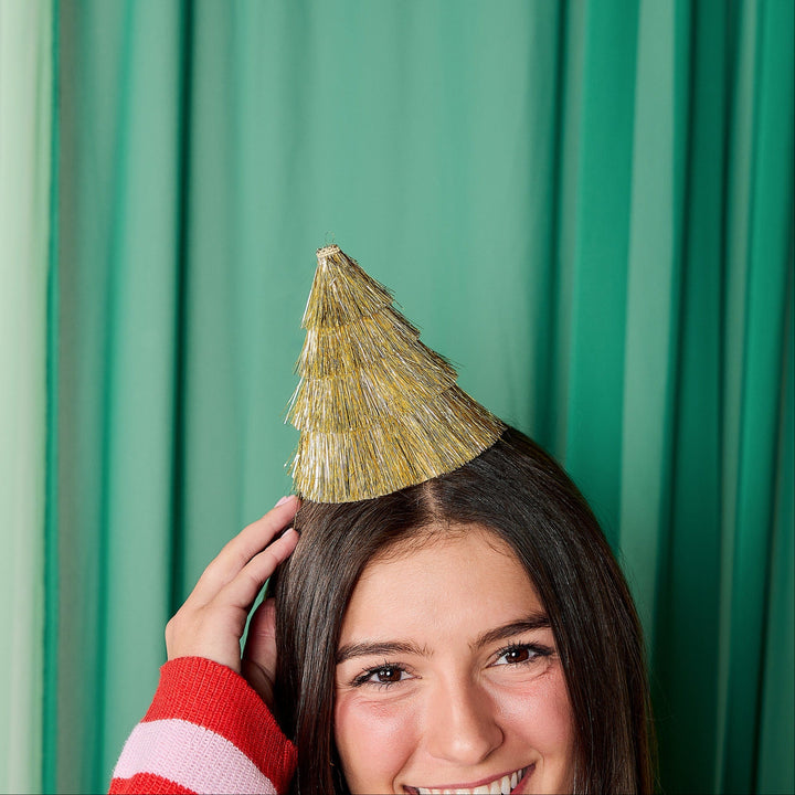 Golden Girl Mini Gold Fringe Party Hats (4 ct)