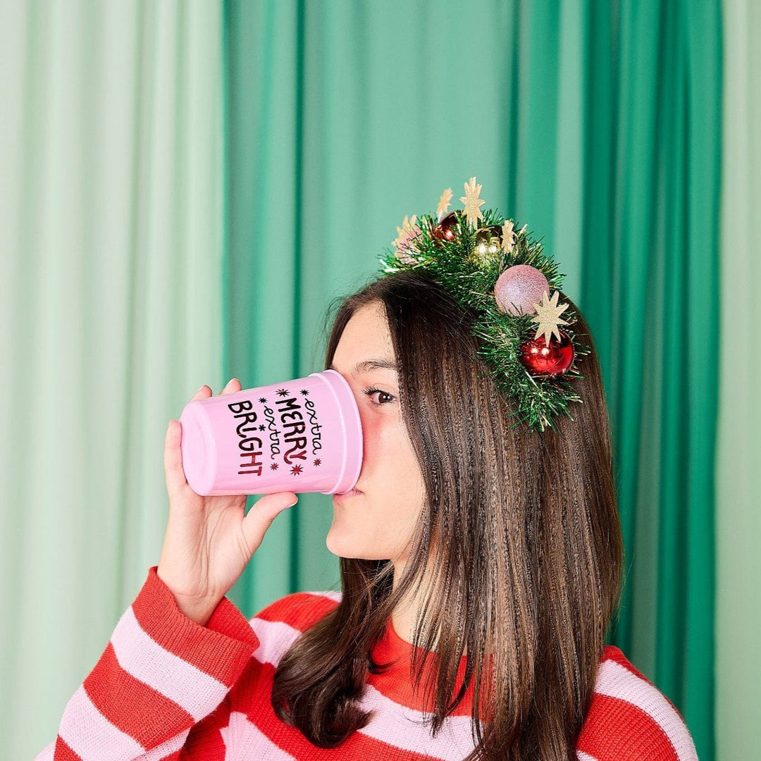 Extra Merry &amp; Bright Reusable Holiday Party Cups (set of 8)