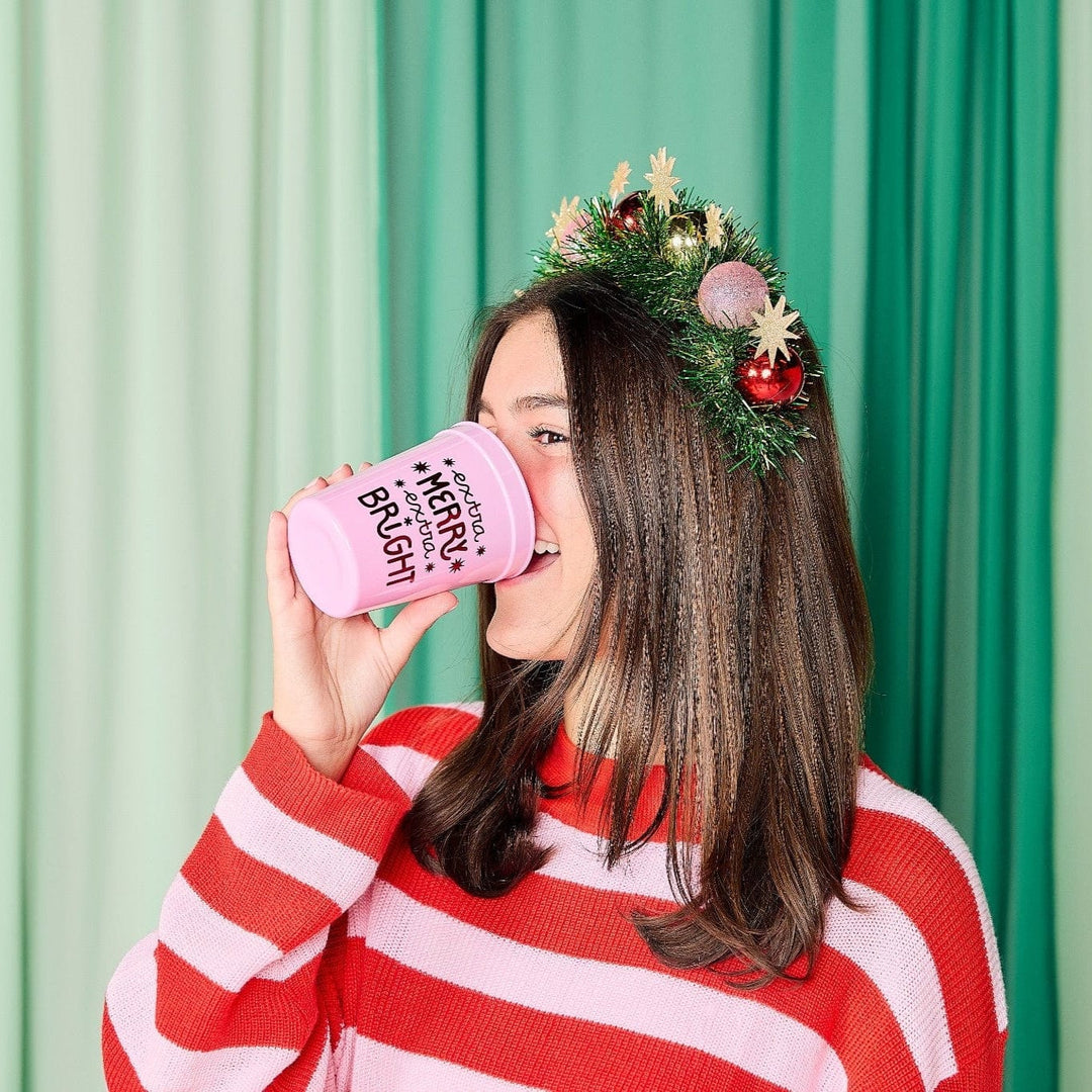 Extra Merry &amp; Bright Reusable Holiday Party Cups (set of 8)