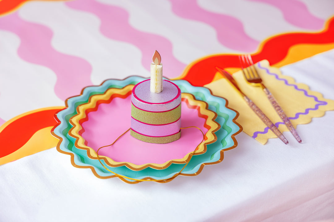 Groovy Waves Paper Table Runner (25 foot, cut to fit)