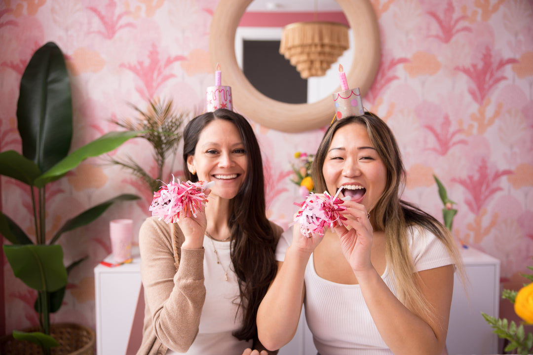 Pop of Pink Confetti Party Blowers (6 ct)