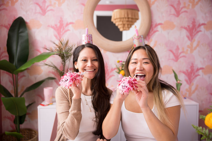 Pop of Pink Confetti Party Blowers (6 ct)
