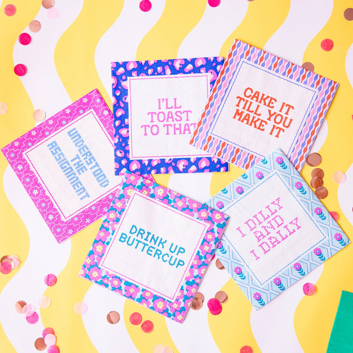 Cheeky Sayings Cocktail Napkin Tray (6 sayings)