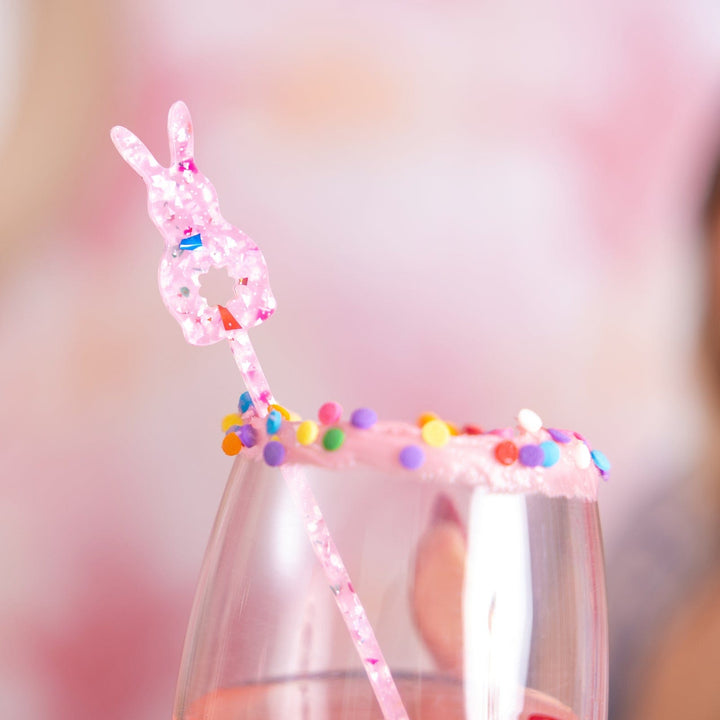 Confetti Bunny Acrylic Drink Stirrers (4 ct)