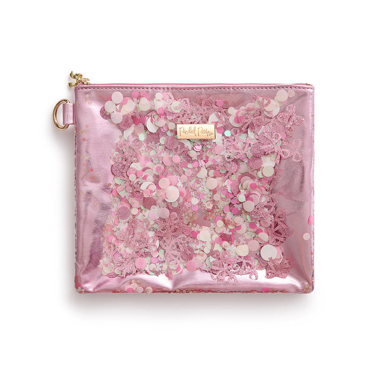 Pink Bow Confetti Everything Pouch