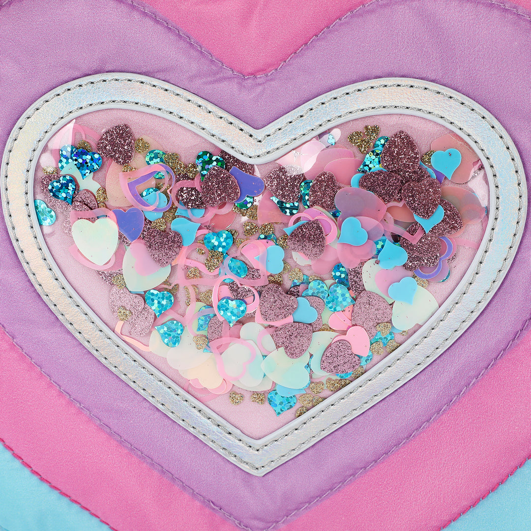 "Taylor" Quilted Hearts Confetti Pencil Pouch