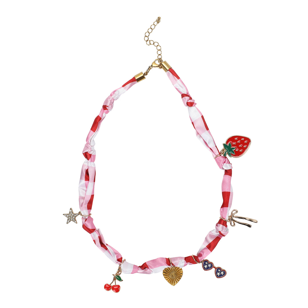 All-American Gingham Charm Necklace