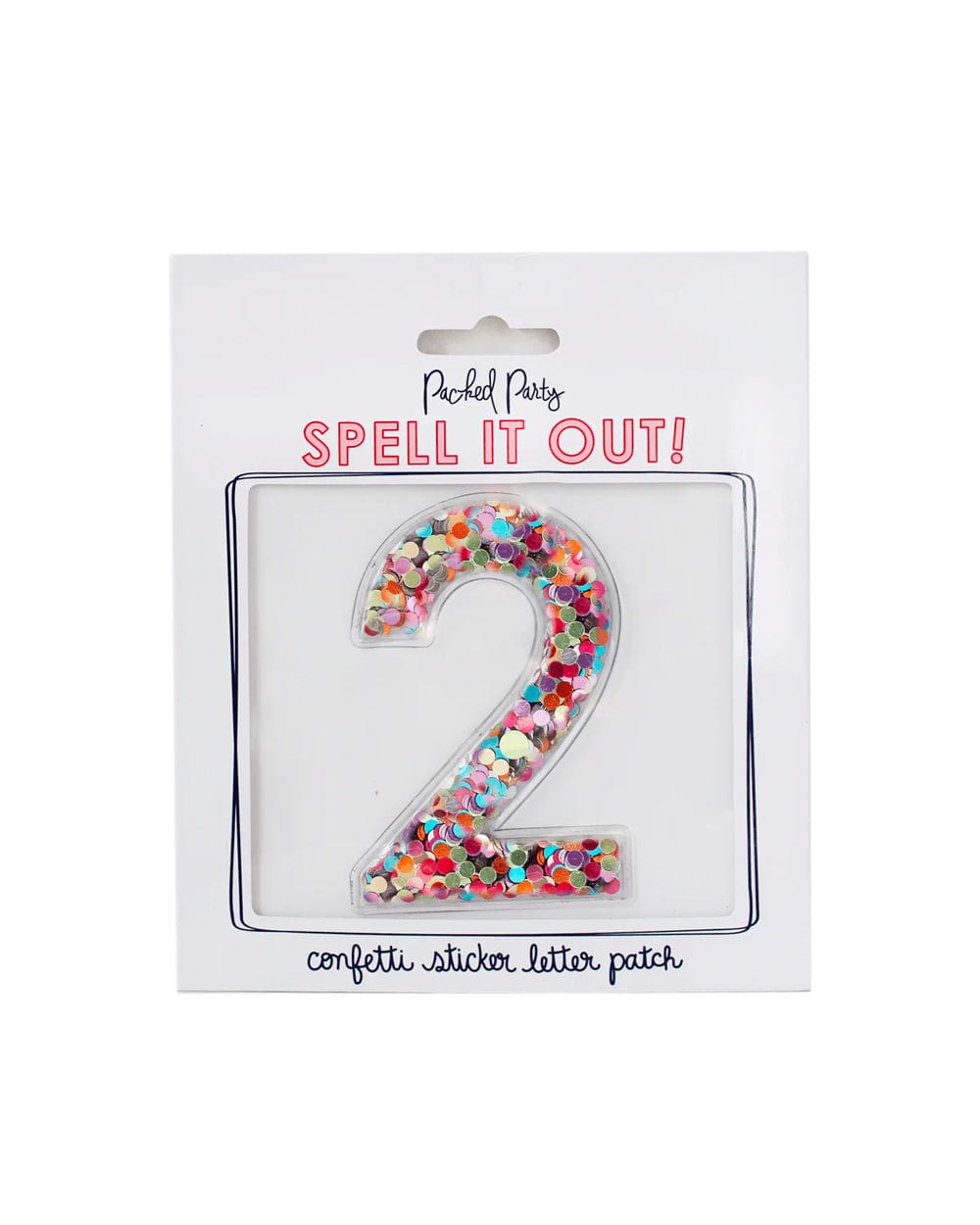 Packed Party Confetti Number 4 Adhesive Patch Sticker - Confetti-Filled Peel and Stick 3M Number Patch for Birthdays Anniversaries and Personalization, 3x2 Inch