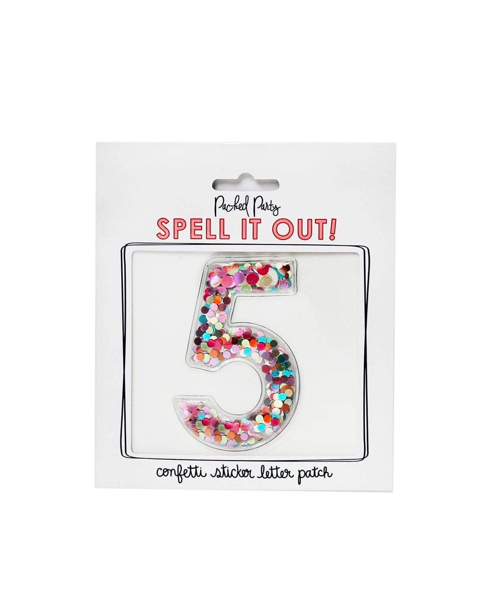 Packed Party Confetti Number 7 Adhesive Patch Sticker - Confetti-Filled Peel and Stick 3M Number Patch for Birthdays Anniversaries and Personalization, 3x2 Inch