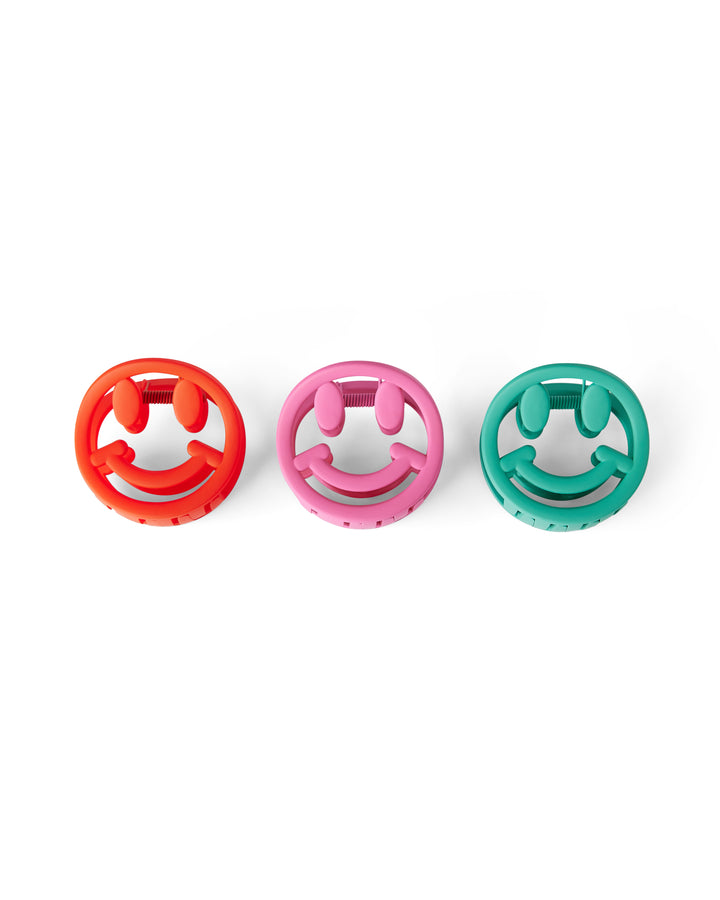 Smiley Hair Claw Clips (set of 3)