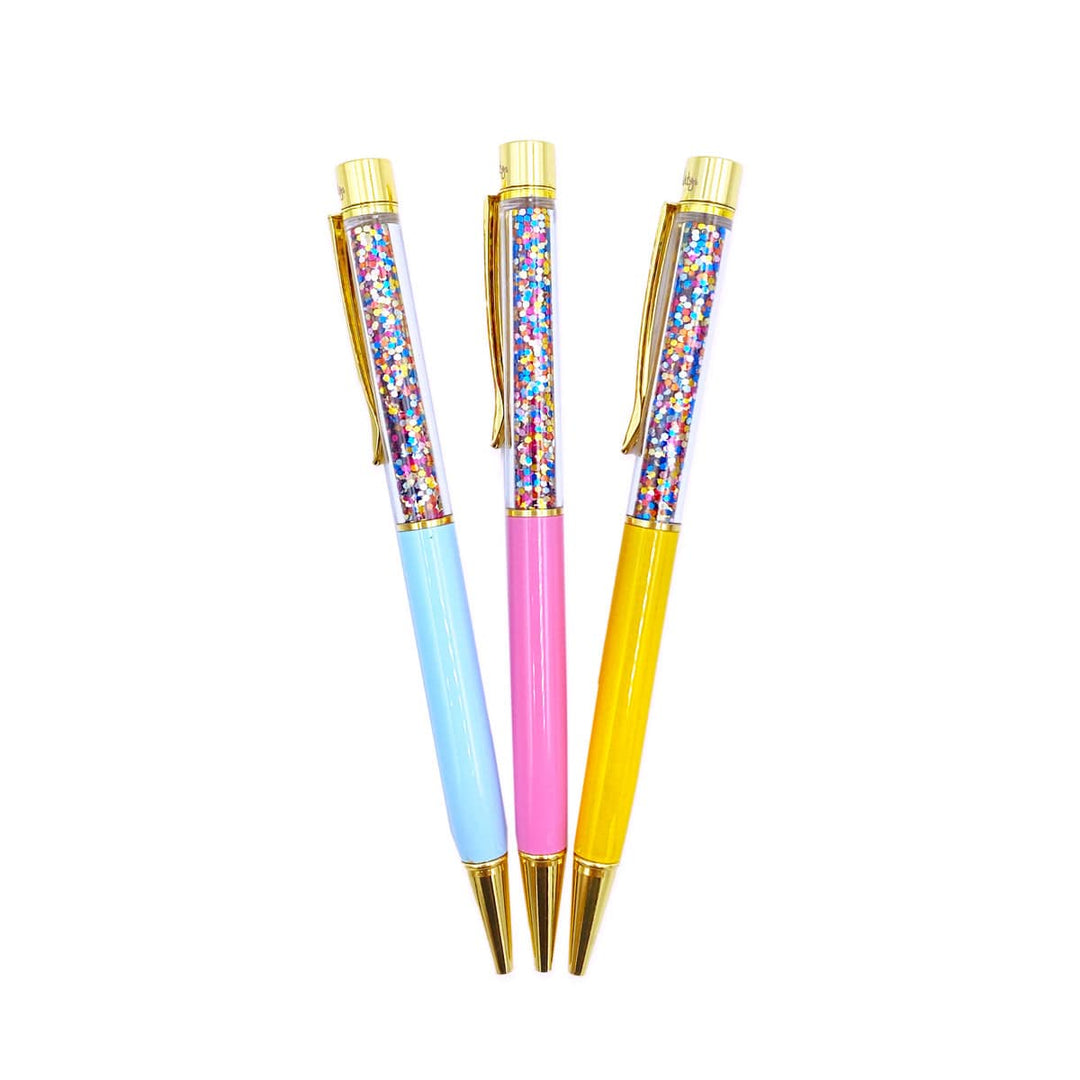 Confetti-Filled Ballpoint Pen Set (3 count)