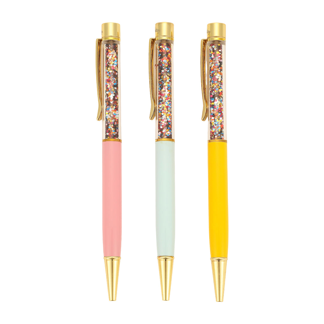 Confetti-Filled Ballpoint Pen Set (3 count)