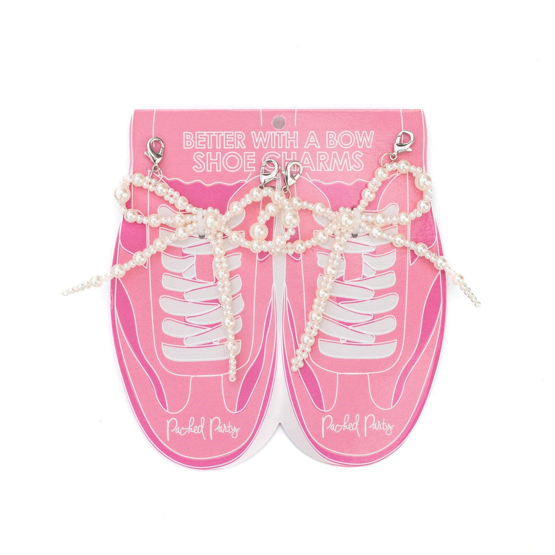 Shoe Charm Set  - White Pearl Bows