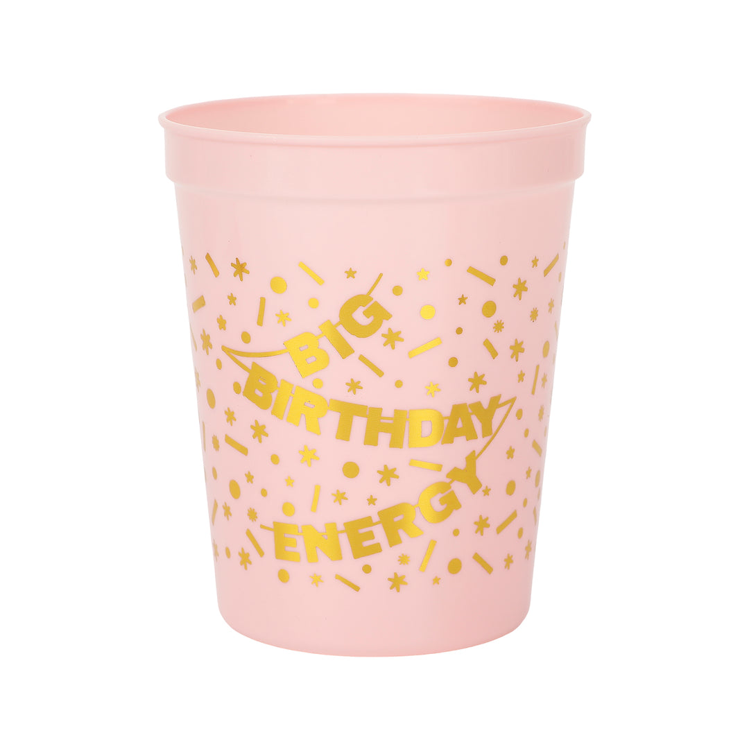 Big Birthday Energy Reusable Cups Set (8 ct)