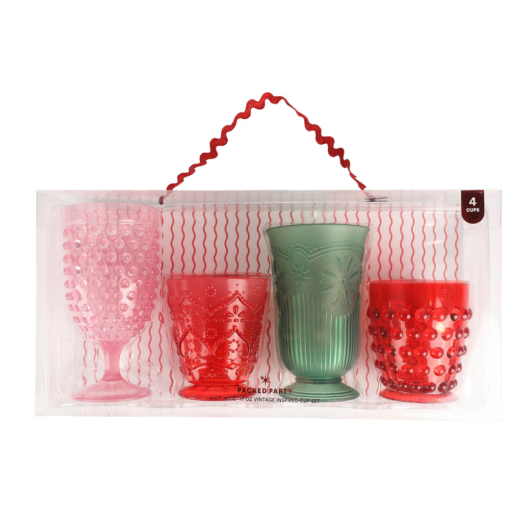 Reusable Vintage Cup Set (4 ct)