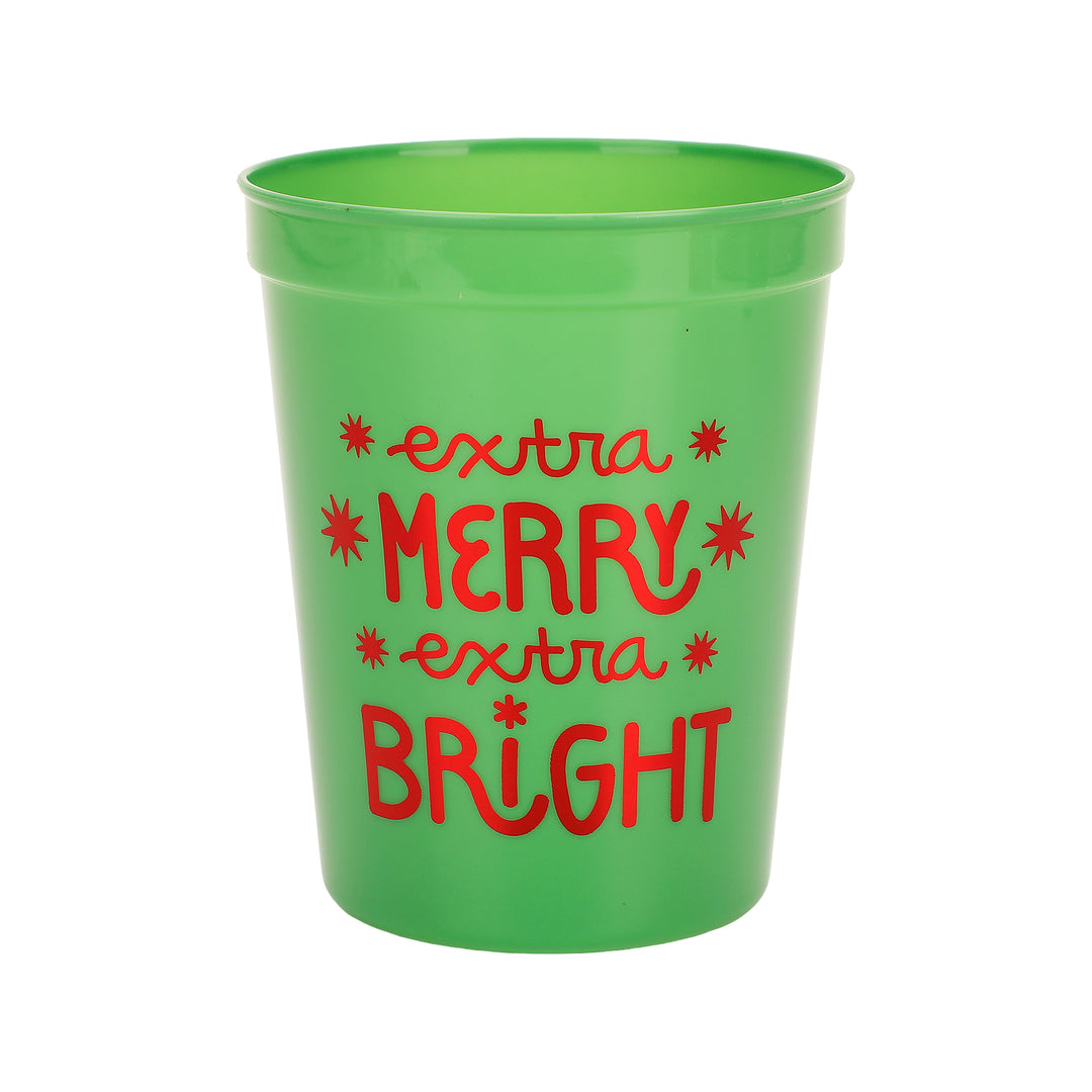 Extra Merry &amp; Bright Reusable Holiday Party Cups (set of 8)