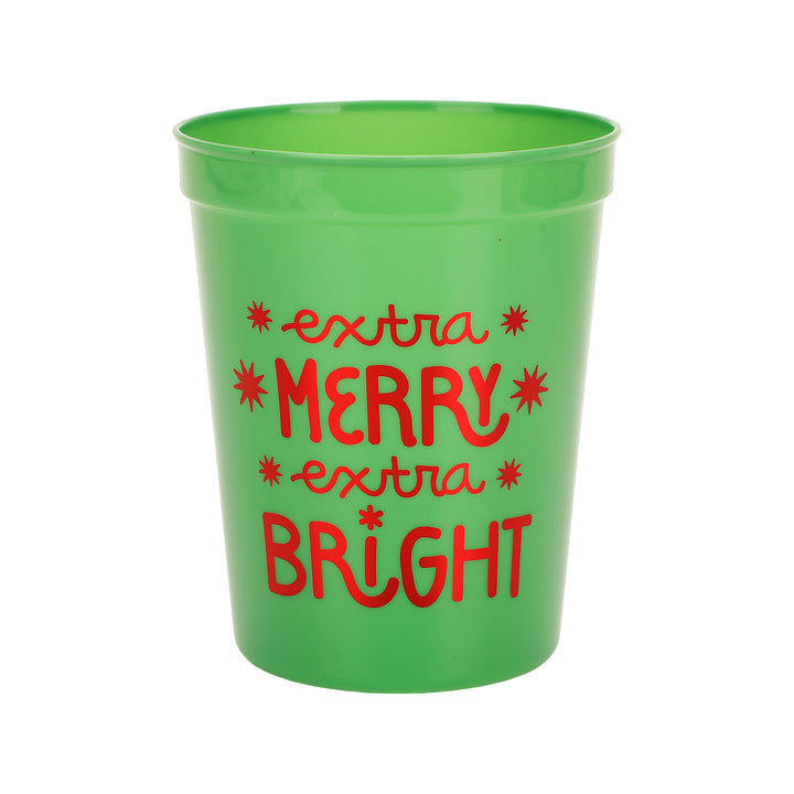 Extra Merry &amp; Bright Reusable Holiday Party Cups (set of 8)