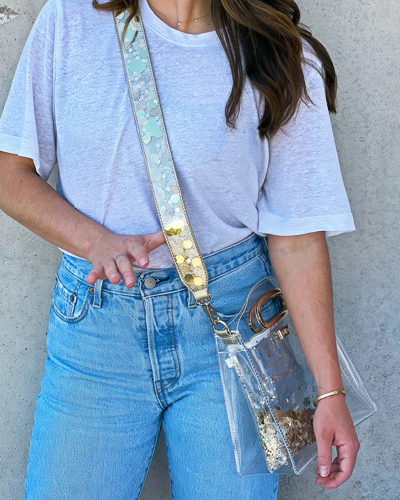 Good As Gold Confetti Removable Purse Strap Attachment
