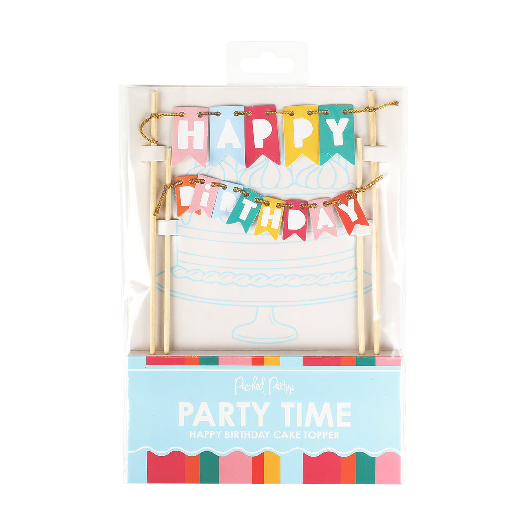 Packed Party Happy Birthday Cake Pennant Happy Birthday Cake Topper