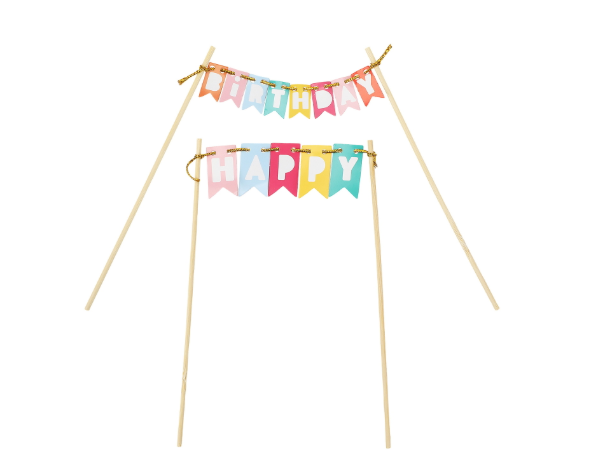 Packed Party Happy Birthday Cake Pennant Happy Birthday Cake Topper
