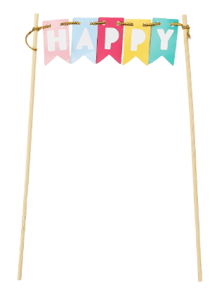 Packed Party Happy Birthday Cake Pennant Happy Birthday Cake Topper