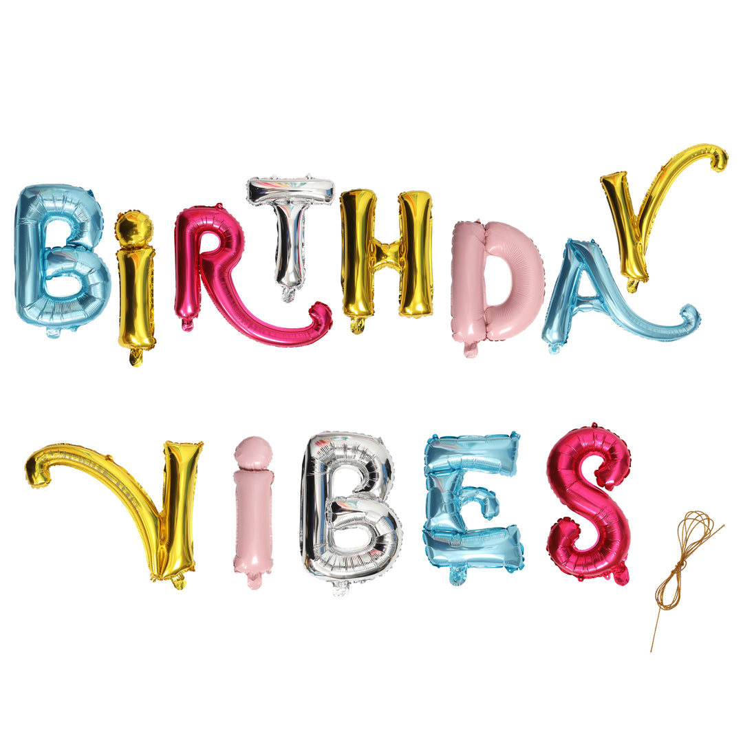 Packed Party Birthday Vibes Mylar Balloon Banner