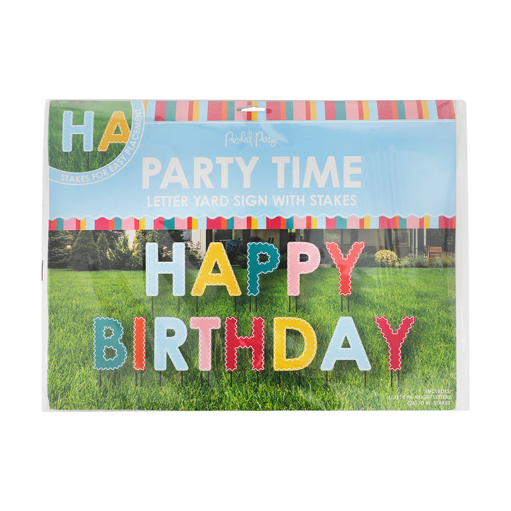 Packed Party Happy Birthday 10" Yard Stakes Easy Setup
