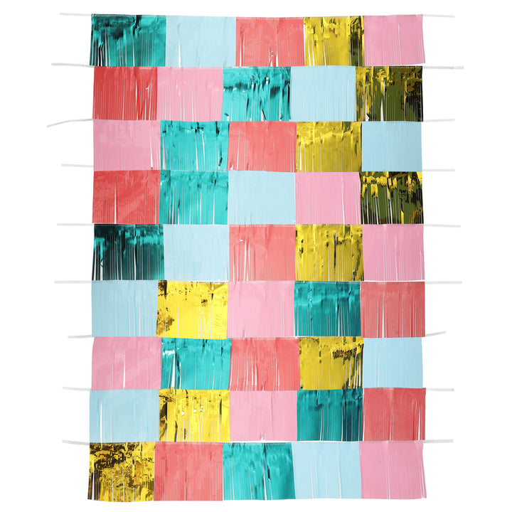 Packed Party Multicolor Fringe Backdrop Multi Banner Photo Wall for Birthday and Bachelorette Parties