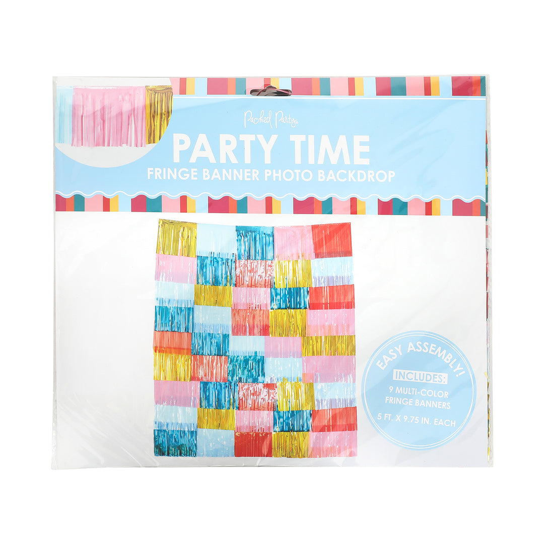 Packed Party Multicolor Fringe Backdrop Multi Banner Photo Wall for Birthday and Bachelorette Parties