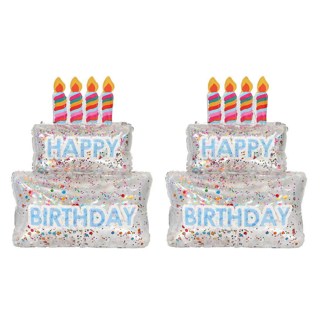 Packed Party Have Your Cake Confetti Filled Birthday Cake Balloons (Set of 2)