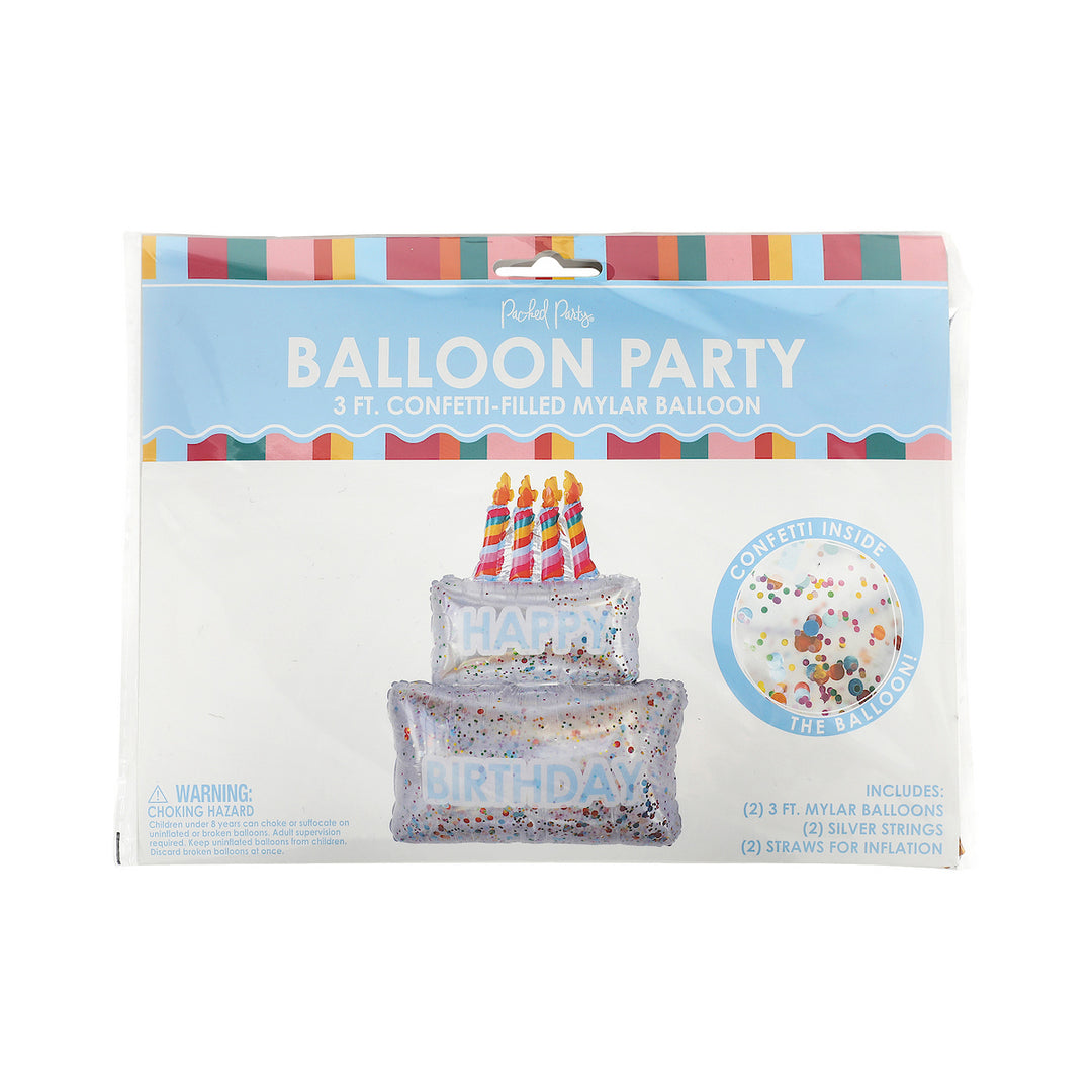 Packed Party Have Your Cake Confetti Filled Birthday Cake Balloons (Set of 2)